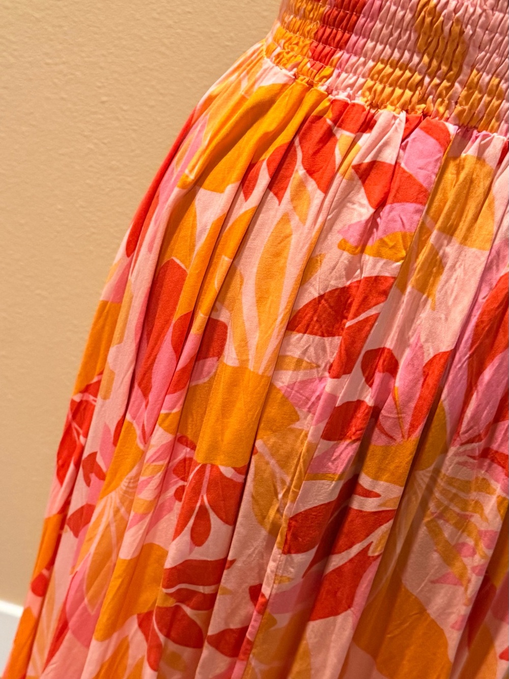 Halter Floral Maxi Dress in Pink & Orange - Picture 3 of 3